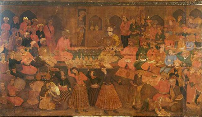 unknow artist Shah Tahmasp Entertains Abdul Muhammed Khan of the Uzbeks oil painting image